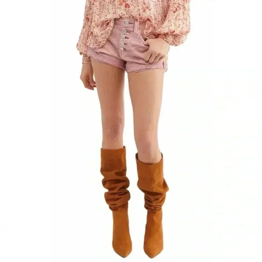 Free People Romeo Rolled Denim Cutoffs Shorts - Picture 3 of 8